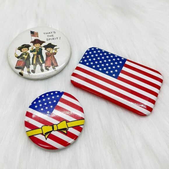 🔮 5/$25 Set of 3‎ Patriotic America 🇺🇸 Pins - Picture 1 of 7